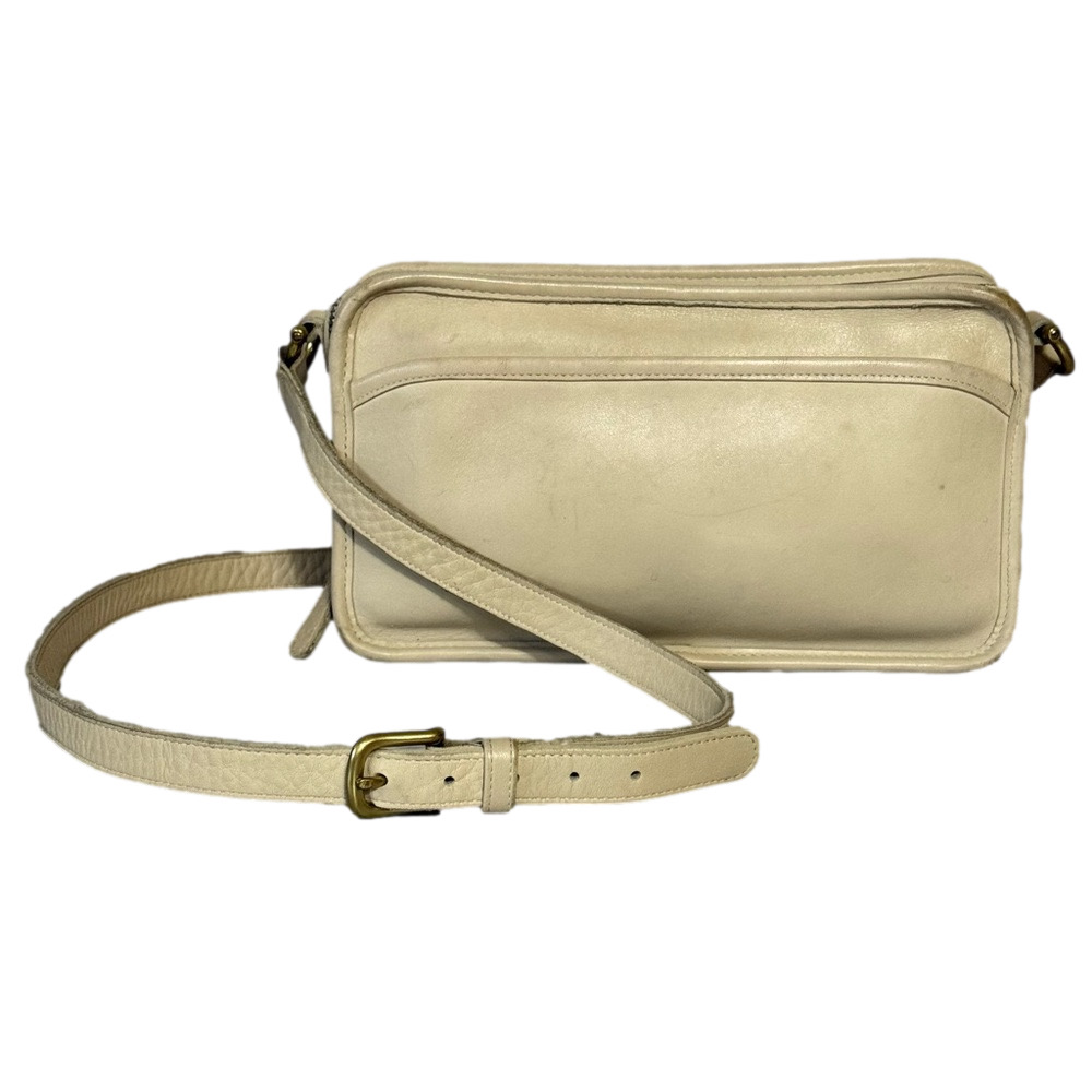 Vintage Coach Leather Multizip Crossbody Bag Serial No. L5C-9974 Bone Leather